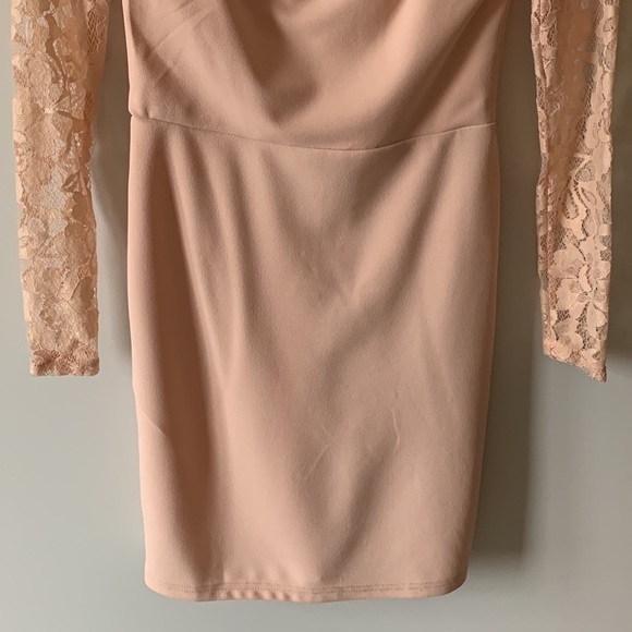 NEW with Tags Weekend MaxMara Pink High Choker Lace Sleeves Evening Dress Size 2 - Picture 6 of 17